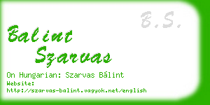 balint szarvas business card