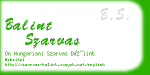 balint szarvas business card